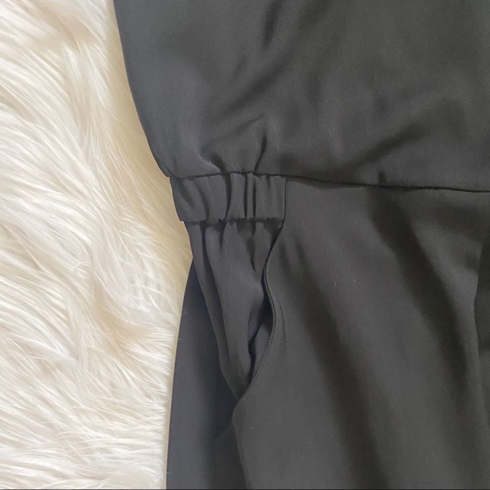 Nwt! Parker Addison Black Faux Wrap Asymmetric Shoulder Ruffle Jumpsuit 0 — image 4 of 8